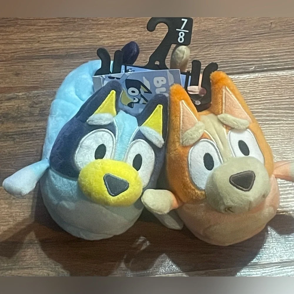 Bluey‎ Bingo Plush Slippers Toddler Boys 7/8 Soft House Shoes NWT